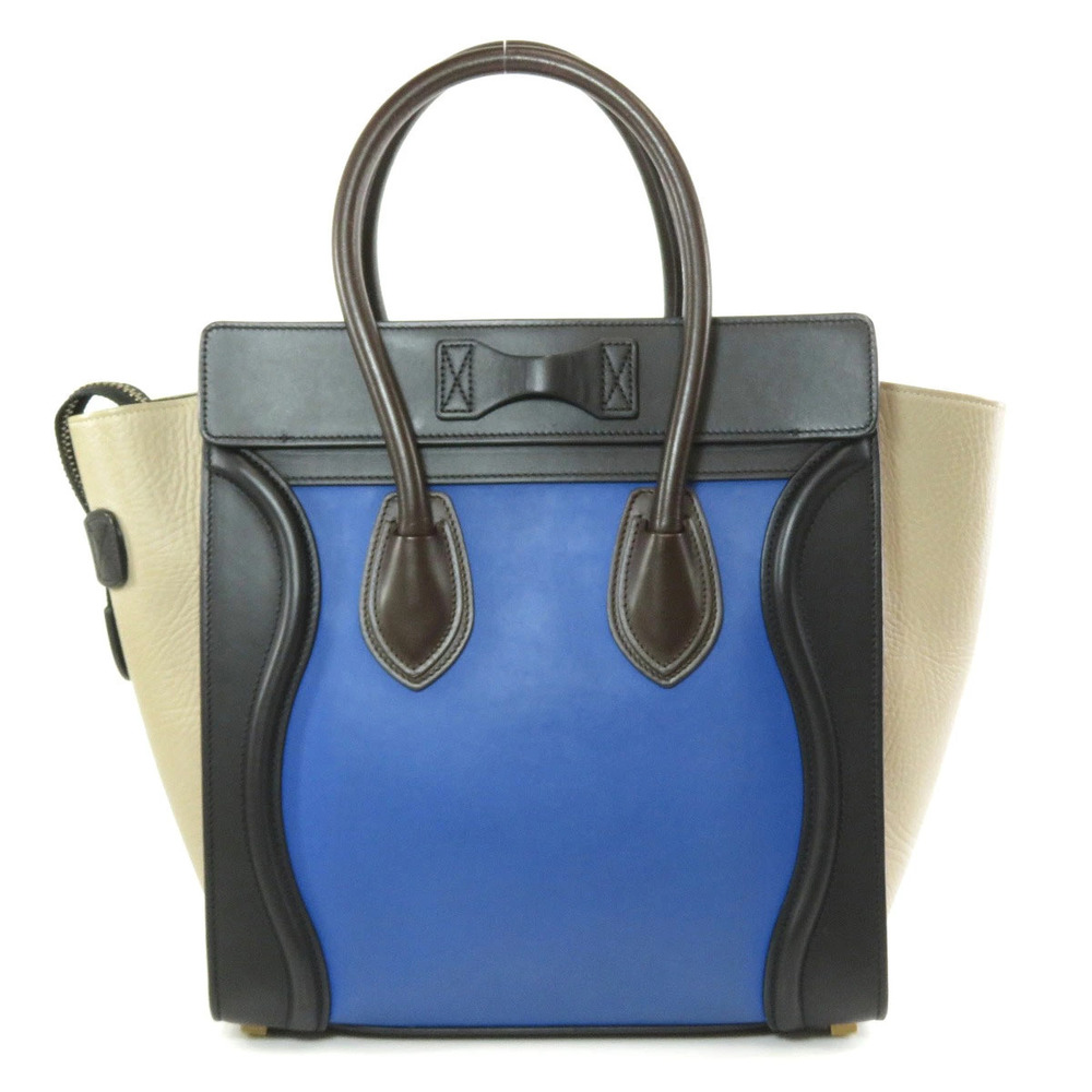 Celine Luggage Handbag Calfskin Black